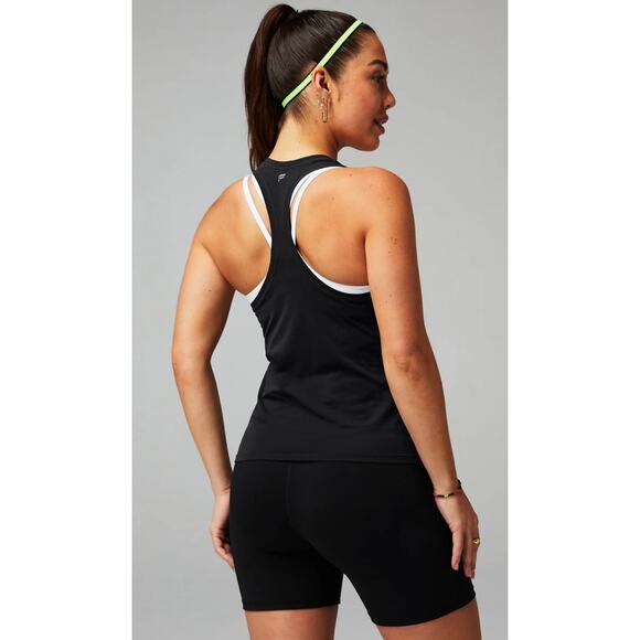 Fabletics Feather Tech Racerback Tank Top Black Womens XL New Athletic Shirt - Picture 1 of 9